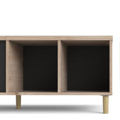 Rome Coffee Table with sliding top in Jackson Hickory Oak with Matt Black - UK - Furniture One Shop