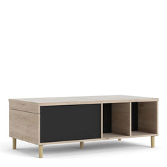 Rome Coffee Table with sliding top in Jackson Hickory Oak with Matt Black - UK - Furniture One Shop