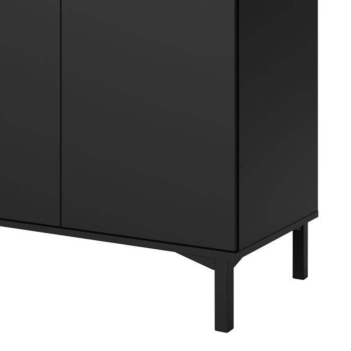 Roomers Sideboard 3 Drawers 3 Doors in Black and Walnut - UK