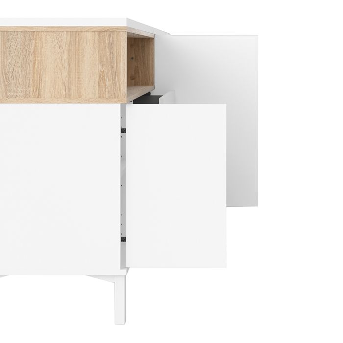 Roomers Sideboard 3 Drawers 3 Doors in White and Oak - UK