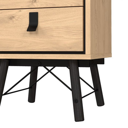 Ry Bedside Cabinet 2 Drawer in Jackson Hickory Oak - UK