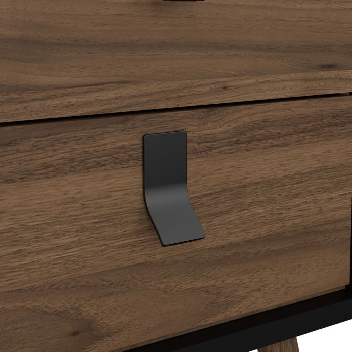 Ry Bedside cabinet 2 drawer in Matt Black Walnut - UK