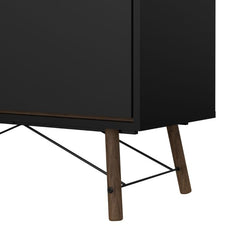 Ry China cabinet 1 door + 1 glass door + 1 drawer in Matt Black Walnut - UK - Furniture One Shop