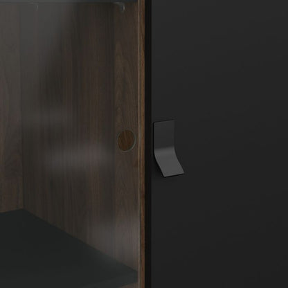 Ry China cabinet 1 door + 1 glass door + 1 drawer in Matt Black Walnut - UK