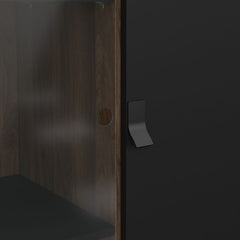 Ry China cabinet 1 door + 1 glass door + 1 drawer in Matt Black Walnut - UK - Furniture One Shop
