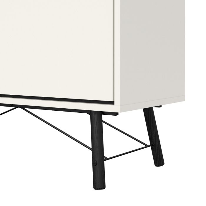 Ry China cabinet 1 door + 1 glass door + 1 drawer in Matt White - UK