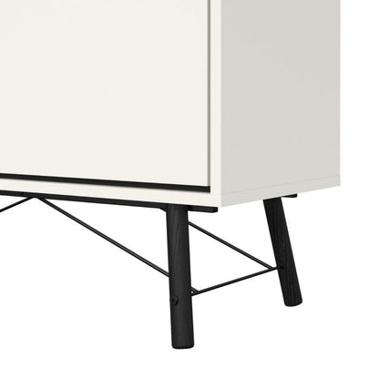 Ry China cabinet 1 door + 1 glass door + 1 drawer in Matt White - UK