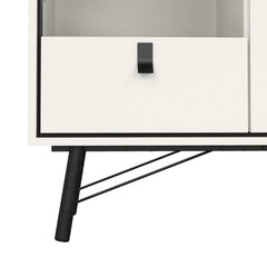 Ry China cabinet 1 door + 1 glass door + 1 drawer in Matt White - UK