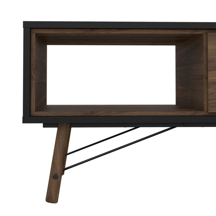 Ry Coffee table with 1 drawer in Matt Black Walnut - UK