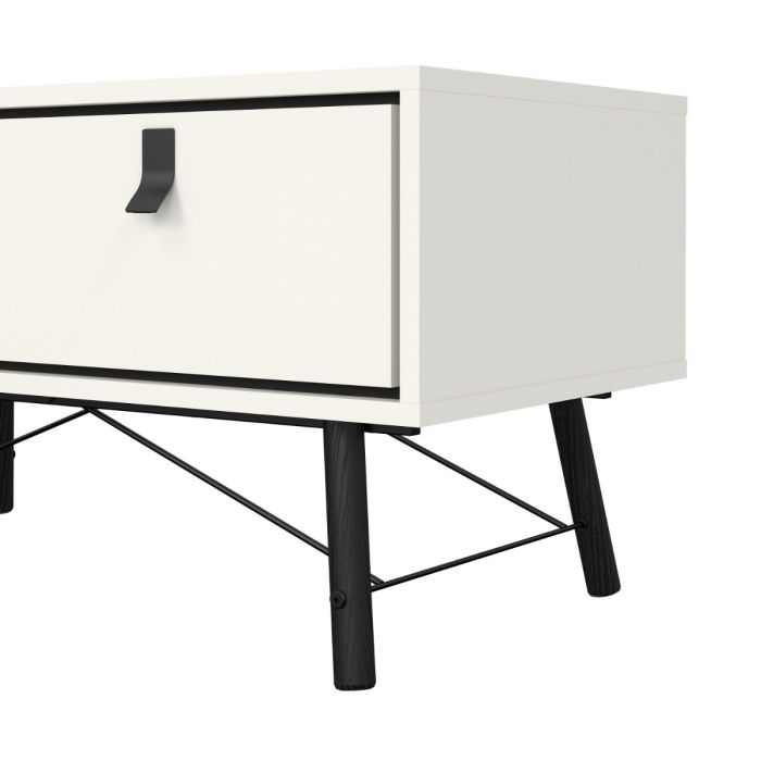 Ry Coffee table with 1 drawer in Matt White - UK