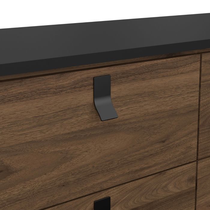 Ry Double chest of drawers 6 drawers in Matt Black Walnut - UK