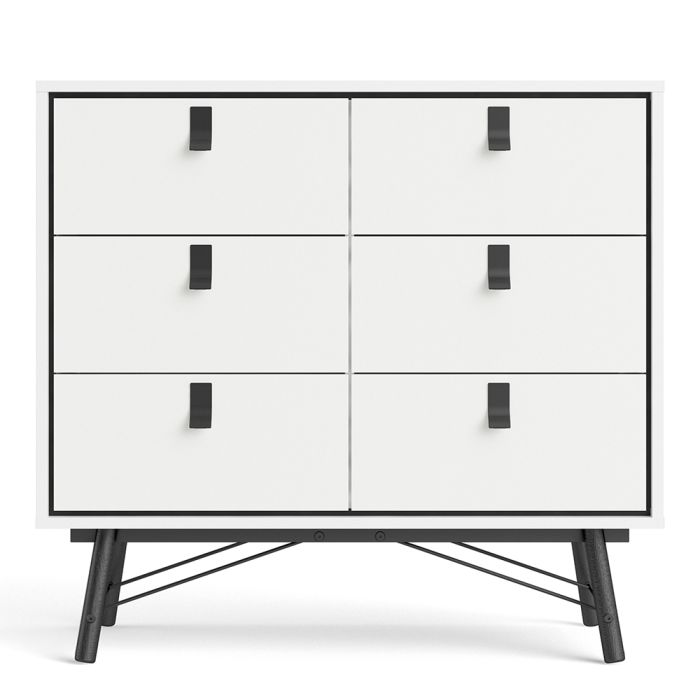 Ry Double chest of drawers 6 drawers in Matt White - UK