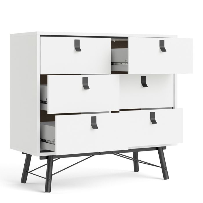 Ry Double chest of drawers 6 drawers in Matt White - UK