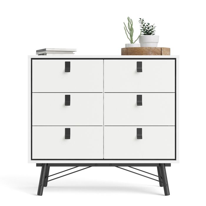 Ry Double chest of drawers 6 drawers in Matt White - UK