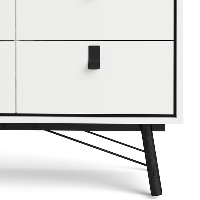 Ry Double chest of drawers 6 drawers in Matt White - UK