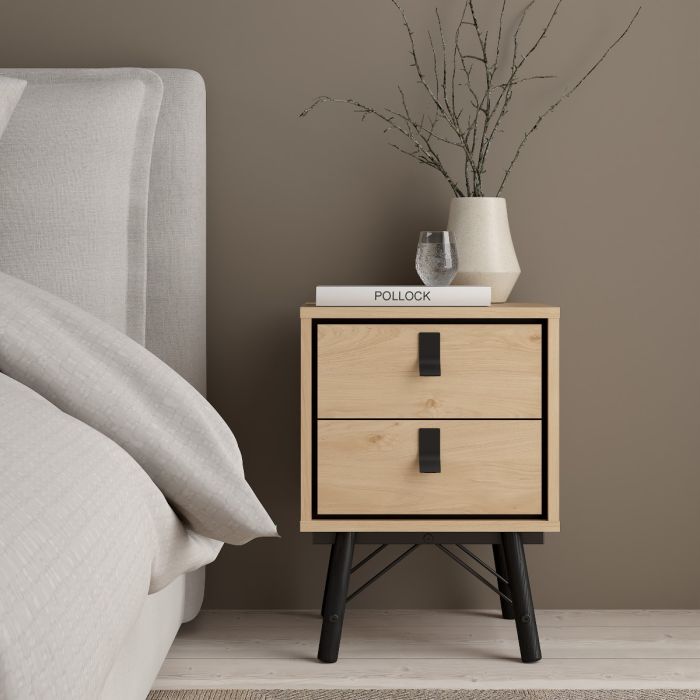 Ry Package - Wardrobe 3 doors + 3 drawers + Double chest of drawers 6 drawers + Bedside cabinet 2 drawer in Matt White - UK