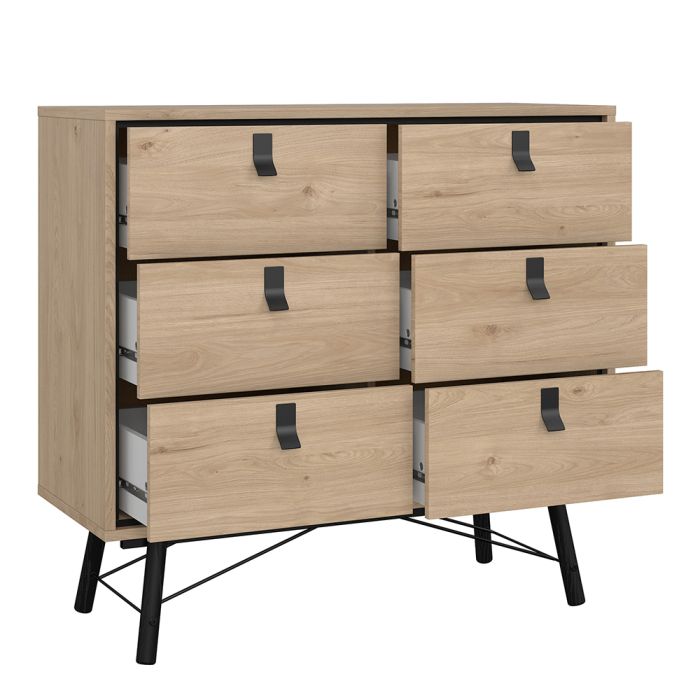 Ry Package - Wardrobe 3 doors + 3 drawers + Double chest of drawers 6 drawers + Bedside cabinet 2 drawer in Matt White - UK