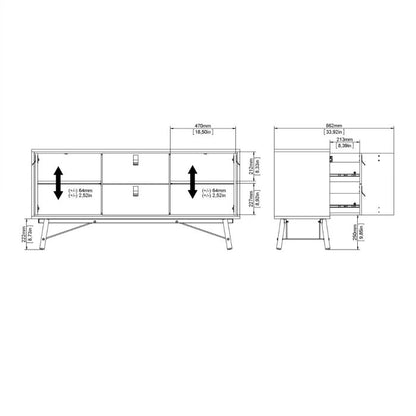 Ry Sideboard 2 doors + 2 drawers in Matt Black Walnut - UK