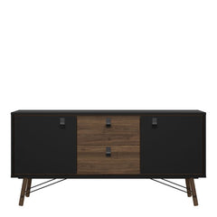 Ry Sideboard 2 doors + 2 drawers in Matt Black Walnut - UK - Furniture One Shop