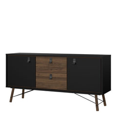 Ry Sideboard 2 doors + 2 drawers in Matt Black Walnut - UK - Furniture One Shop