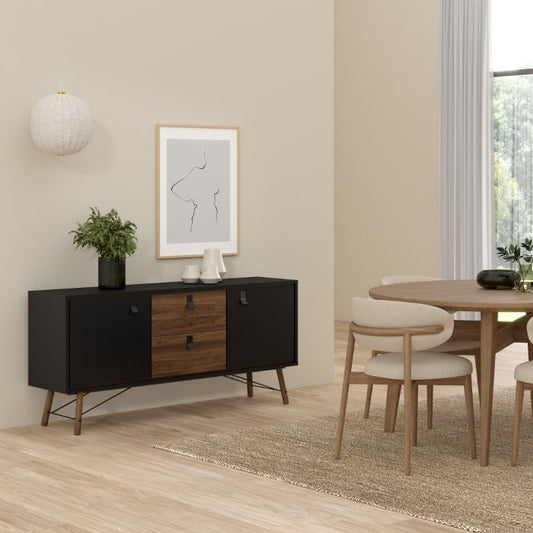 Ry Sideboard 2 doors + 2 drawers in Matt Black Walnut - UK