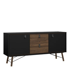 Ry Sideboard 2 doors + 2 drawers in Matt Black Walnut - UK - Furniture One Shop