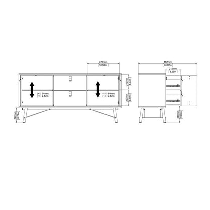 Ry Sideboard 2 doors + 2 drawers in Matt White - UK