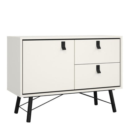 Ry Sideboard with 1 door + 2 drawers in Matt White - UK