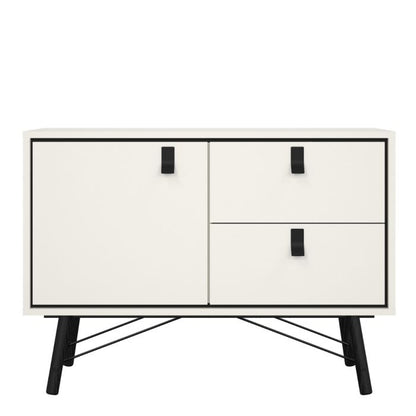 Ry Sideboard with 1 door + 2 drawers in Matt White - UK