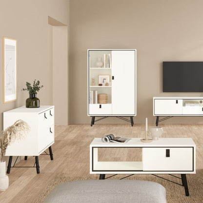 Ry Sideboard with 1 door + 2 drawers in Matt White - UK