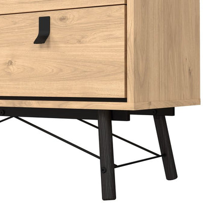 Ry Small Double Chest of Drawers 6 Drawers in Jackson Hickory Oak - UK