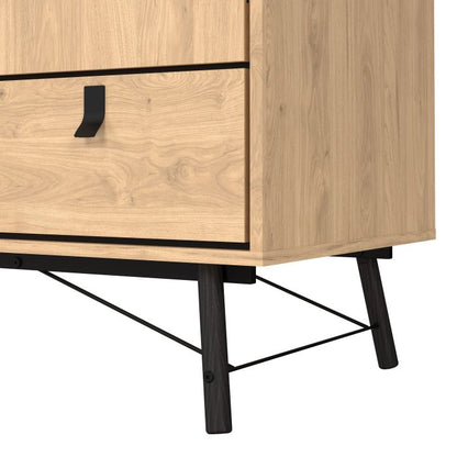 Ry Wardrobe 3 Doors + 3 Drawers in Jackson Hickory Oak - UK