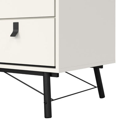 Ry Wardrobe 3 doors + 3 drawers in Matt White - UK