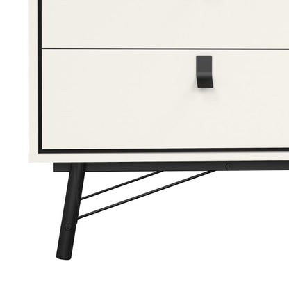 Ry Wide double chest of drawers 6 drawers in Matt White - UK