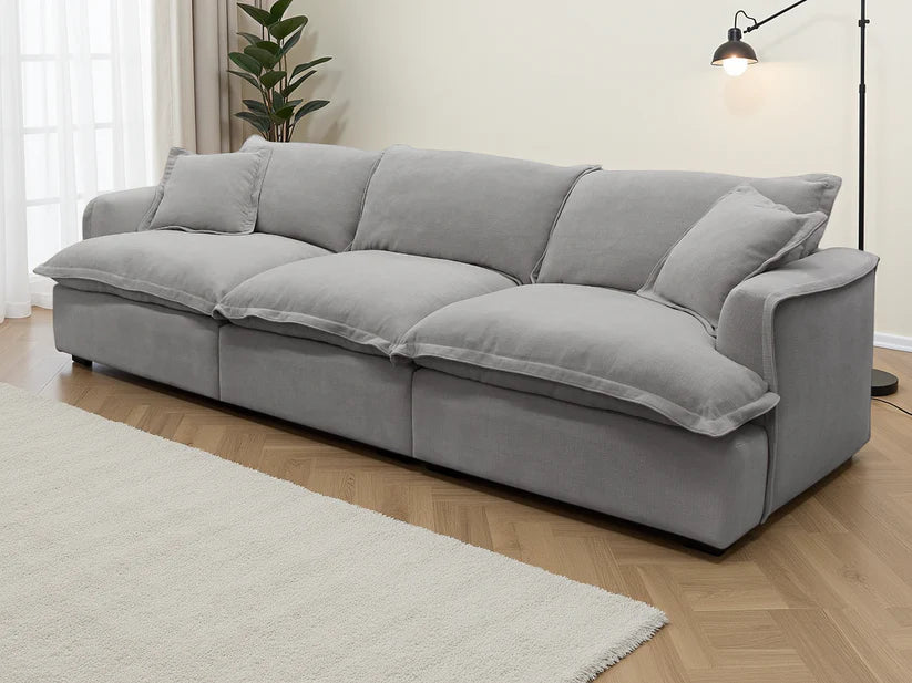 Santa Barbara Modular 3 Seater Sofa In Grey with Footstool - Furniture One Shop