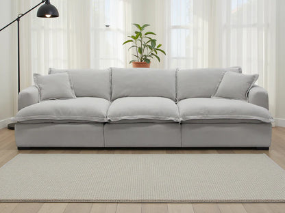 Santa Barbara Modular 3 Seater Sofa In Stone with Footstool - Furniture One Shop