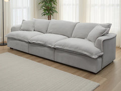 Santa Barbara Modular 3 Seater Sofa In Stone with Footstool