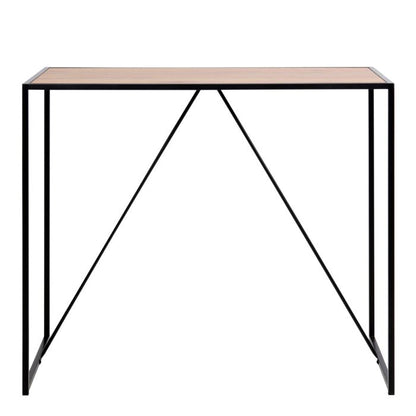 Seaford Black Metal Bar Table with Oak Top