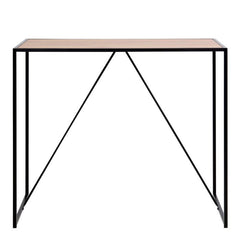 Seaford Black Metal Bar Table with Oak Top - Furniture One Shop
