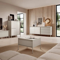 Senne Wooden Coffee Table in Beige - 68cm - Furniture One Shop