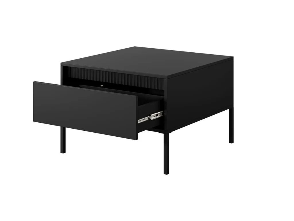 Senne Wooden Coffee Table in Black - 68cm