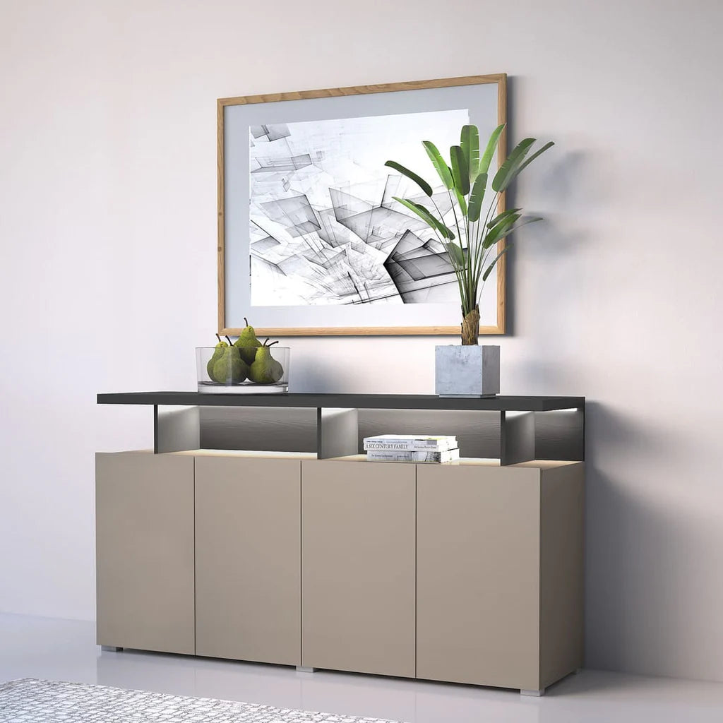 Serio Wooden 4 Doors Sideboard in Congo