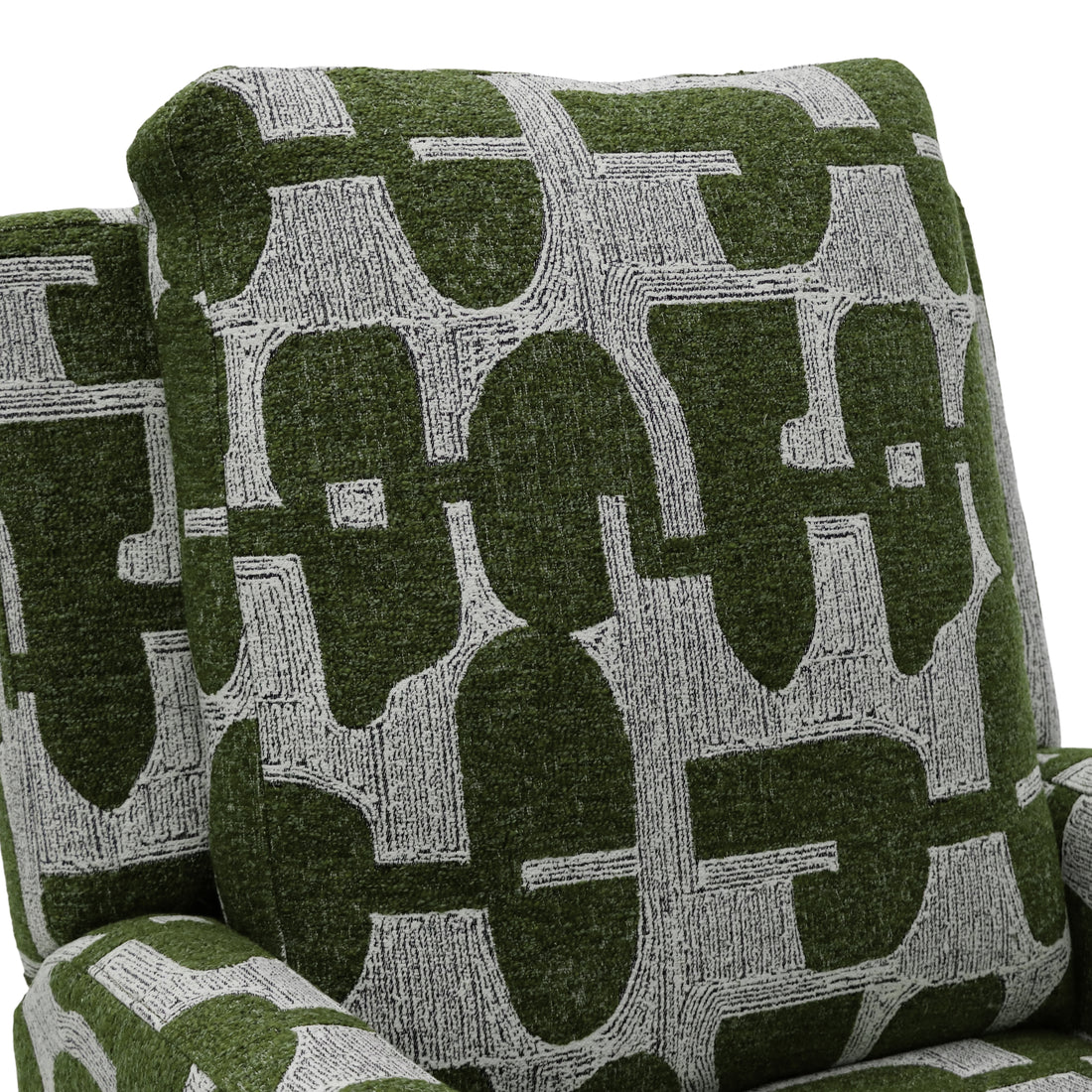 Seville Electric Fabric Reclining Chair With USB In Green And White - Furniture One Shop
