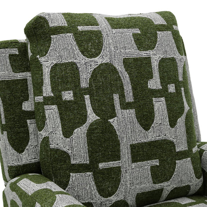 Seville Electric Fabric Reclining Chair With USB In Green And White - Furniture One Shop