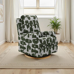 Seville Electric Fabric Reclining Chair With USB In Green And White