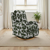 Seville Electric Fabric Reclining Chair With USB In Green And White
