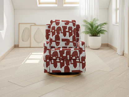 Seville Electric Fabric Reclining Chair With USB In Red And White - Furniture One Shop