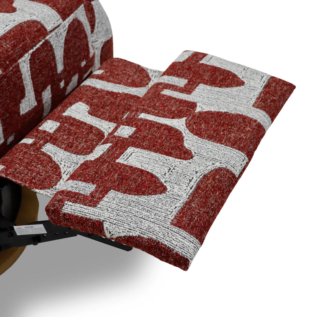 Seville Electric Fabric Reclining Chair With USB In Red And White - Furniture One Shop