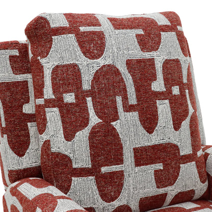 Seville Electric Fabric Reclining Chair With USB In Red And White - Furniture One Shop