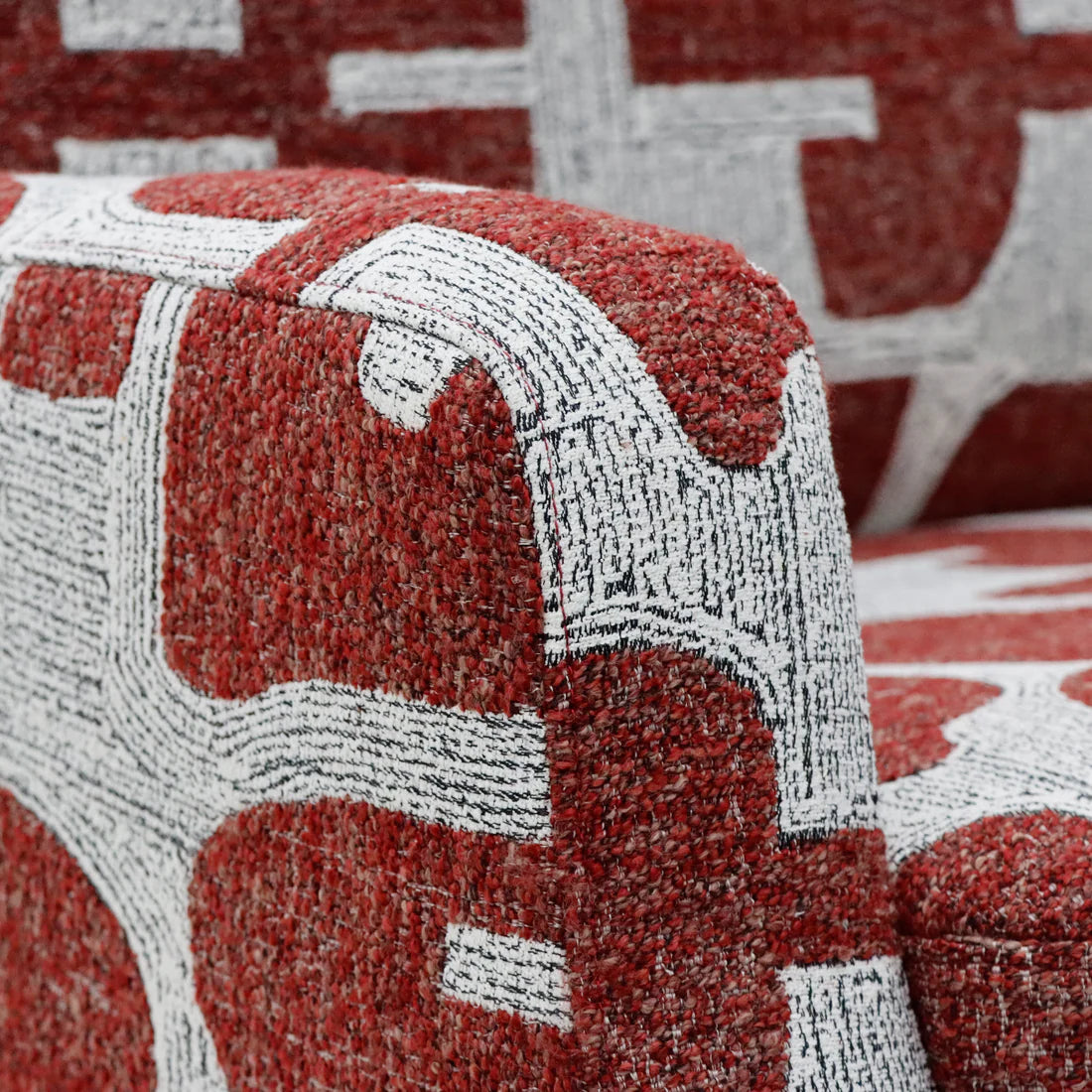 Seville Electric Fabric Reclining Chair With USB In Red And White - Furniture One Shop